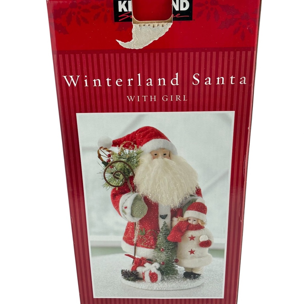 Kirkland Signature Winterland Santa with Girl Red White with box
